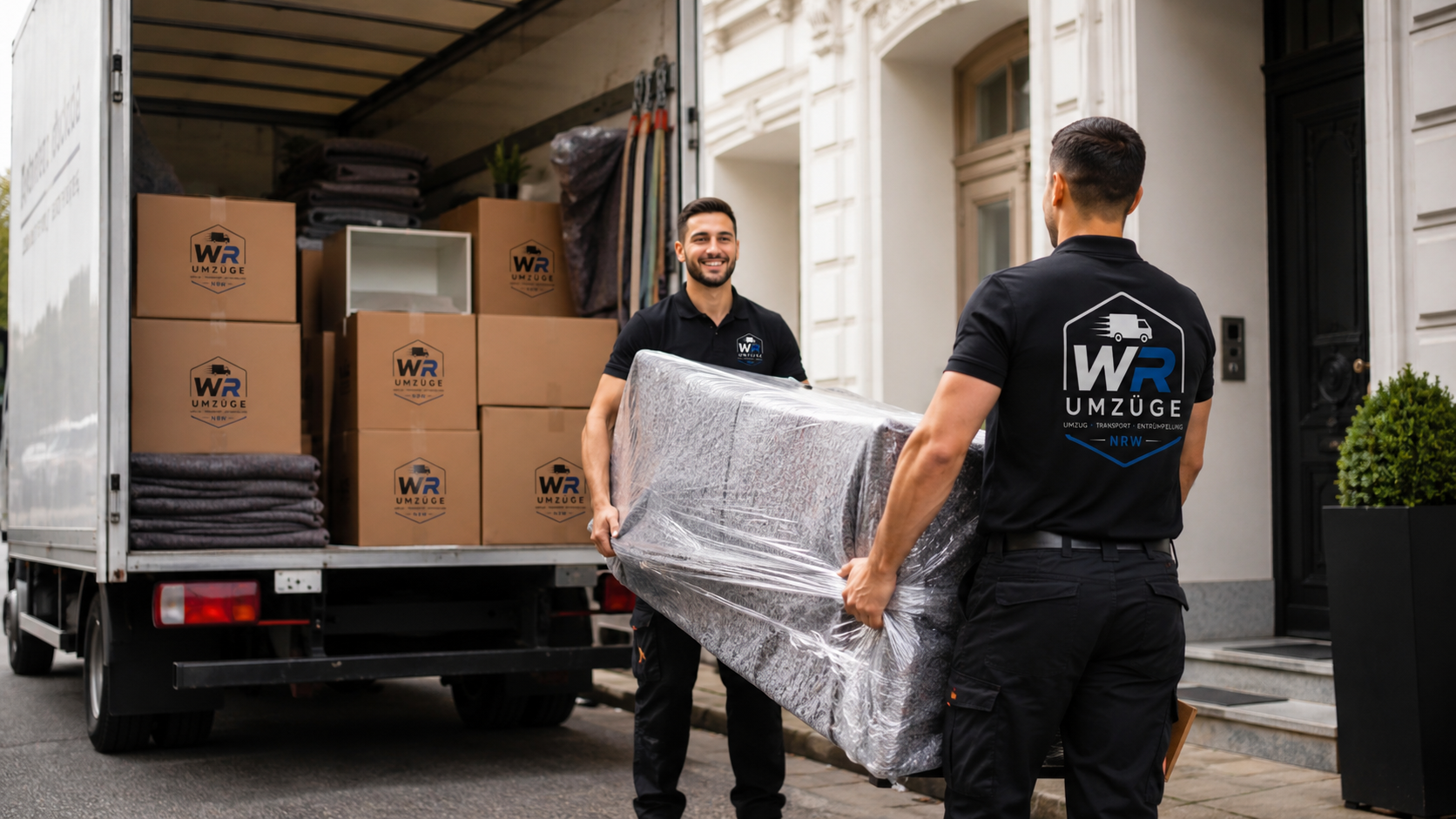 Team von WR-Umzüge räumt einen Kellerraum leer